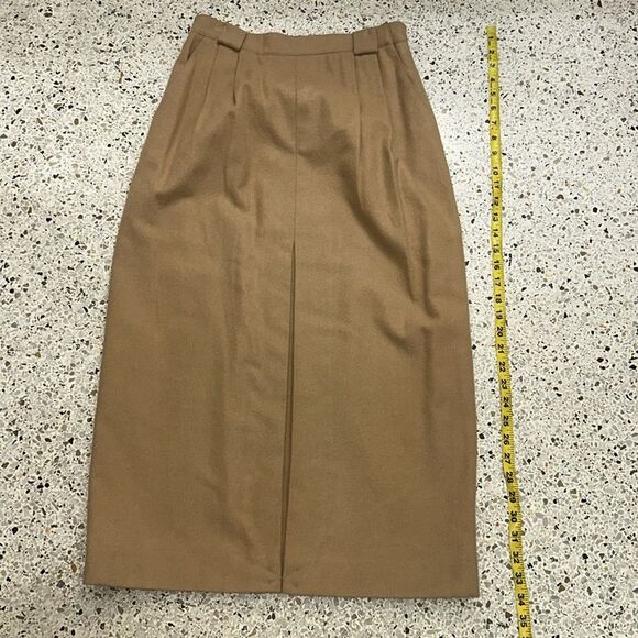 New Christian Dior tan cashmere wool blend midi skirt lined 10 - Picture 1 of 8